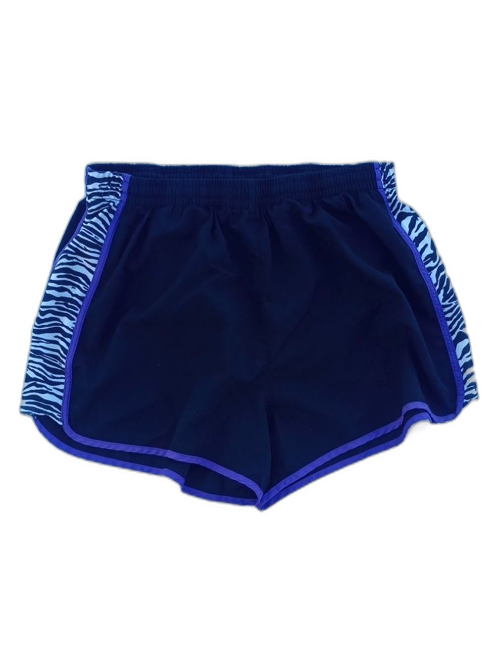 Large PINK Victoria's Secret Black Athletic Shorts Workout Gym Mesh Zebra Print